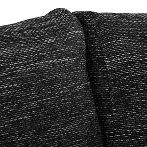 Canapé d'angle Berrings (convertible) Imitation cuir / Tissu structuré - Noir - Méridienne courte à gauche (vue de face)