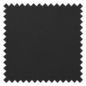 Canapé panoramique Berrings Imitation cuir / Tissu structuré - Noir / Gris - Méridienne courte à droite (vue de face)