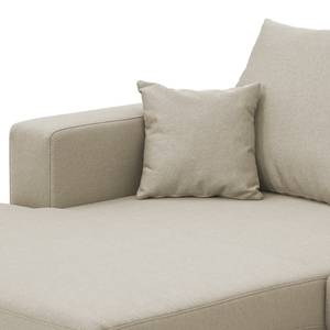 Hoekbank Bilbao geweven stof Stof Selva: Beige - Longchair vooraanzicht links