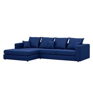 Ecksofa Bilbao Webstoff Stoff Ramira: Blau - Longchair davorstehend links