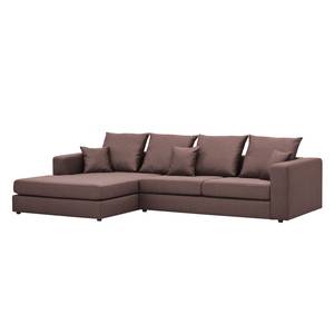 Ecksofa Bilbao Webstoff Webstoff Milan: Grau-Braun - Longchair davorstehend links