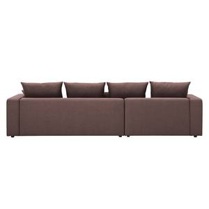 Ecksofa Bilbao Webstoff Webstoff Milan: Grau-Braun - Longchair davorstehend links