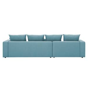 Ecksofa Bilbao Webstoff Stoff Selva: Hellblau - Longchair davorstehend links