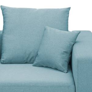 Ecksofa Bilbao Webstoff Stoff Selva: Hellblau - Longchair davorstehend links