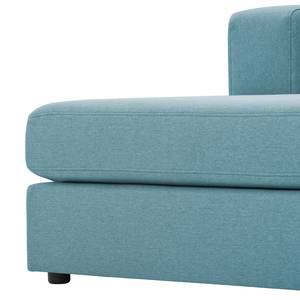 Ecksofa Bilbao Webstoff Stoff Selva: Hellblau - Longchair davorstehend links