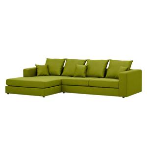 Ecksofa Bilbao Webstoff Stoff Ramira: Limette - Longchair davorstehend links