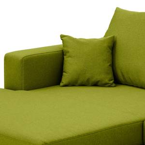 Canapé d'angle Bilbao Tissu Tissu Ramira : Citron vert - Méridienne courte à gauche (vue de face)