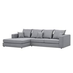 Ecksofa Bilbao Webstoff Stoff Ramira: Silber - Longchair davorstehend links