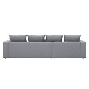 Ecksofa Bilbao Webstoff Stoff Ramira: Silber - Longchair davorstehend links