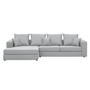 Ecksofa Bilbao Webstoff Stoff Selva: Silbergrau - Longchair davorstehend links