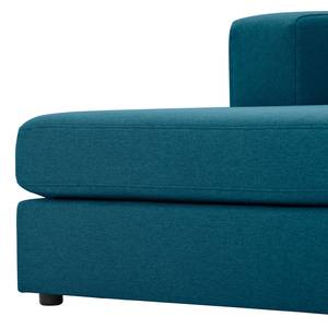 Hoekbank Bilbao geweven stof Stof Ramira: Turquoise - Longchair vooraanzicht links