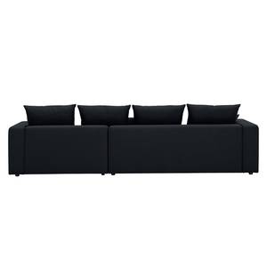 Ecksofa Bilbao Webstoff Stoff Ramira: Anthrazit - Longchair davorstehend rechts