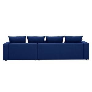 Ecksofa Bilbao Webstoff Stoff Ramira: Blau - Longchair davorstehend rechts