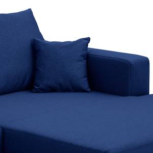 Canapé d'angle Bilbao Tissu Tissu Ramira : Bleu - Méridienne courte à droite (vue de face)
