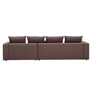 Ecksofa Bilbao Webstoff Webstoff Milan: Grau-Braun - Longchair davorstehend rechts