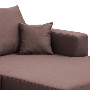 Ecksofa Bilbao Webstoff Webstoff Milan: Grau-Braun - Longchair davorstehend rechts