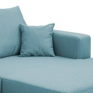 Ecksofa Bilbao Webstoff Stoff Selva: Hellblau - Longchair davorstehend rechts