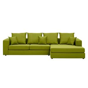 Ecksofa Bilbao Webstoff Stoff Ramira: Limette - Longchair davorstehend rechts