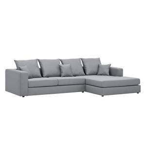 Ecksofa Bilbao Webstoff Stoff Ramira: Silber - Longchair davorstehend rechts