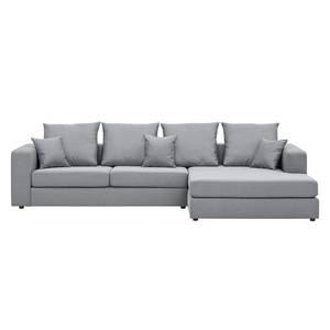 Ecksofa Bilbao Webstoff Stoff Ramira: Silber - Longchair davorstehend rechts