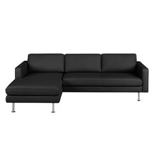 Ecksofa Bivona II Echtleder Schwarz - Longchair davorstehend links