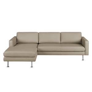 Ecksofa Bivona II Echtleder Taupe - Longchair davorstehend links