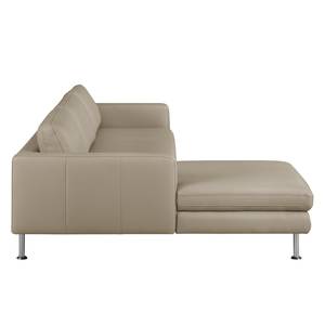 Ecksofa Bivona II Echtleder Taupe - Longchair davorstehend links