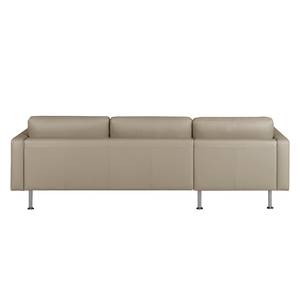 Ecksofa Bivona II Echtleder Taupe - Longchair davorstehend links