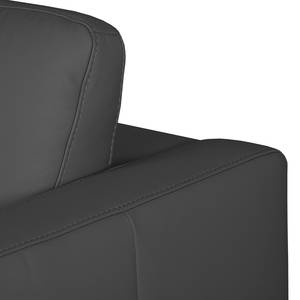 Ecksofa Bivona II Echtleder Anthrazit - Longchair davorstehend rechts