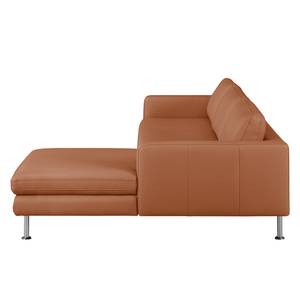 Ecksofa Bivona II Echtleder Cognac - Longchair davorstehend rechts