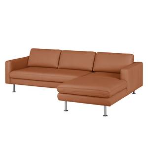 Ecksofa Bivona II Echtleder Cognac - Longchair davorstehend rechts