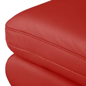 Canapé d'angle Bivona II Cuir véritable - Rouge - Méridienne courte à droite (vue de face)