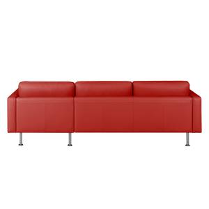 Ecksofa Bivona II Echtleder Rot - Longchair davorstehend rechts