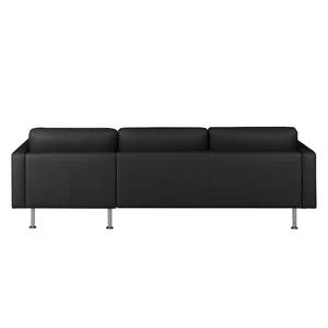 Ecksofa Bivona II Echtleder Schwarz - Longchair davorstehend rechts