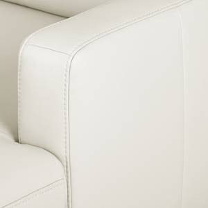 Canapé d'angle Bivona II Cuir véritable - Blanc - Méridienne courte à droite (vue de face)