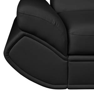 Canapé d'angle convertible Black Rock I Imitation cuir - Noir - Fonction lit à droite (vue de face)
