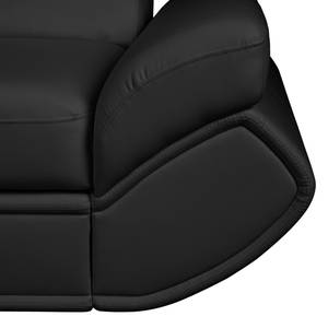 Canapé d'angle convertible Black Rock I Imitation cuir - Noir - Fonction lit à gauche (vue de face)