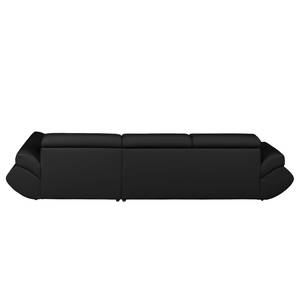 Canapé d'angle convertible Black Rock II Cuir synthétique - Noir - Méridienne courte à droite (vue de face)