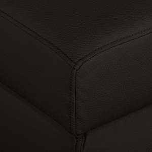 Canapé d'angle Bollon Imitation cuir - Marron foncé - Méridienne longue à gauche (vue de face) - Fonction couchage