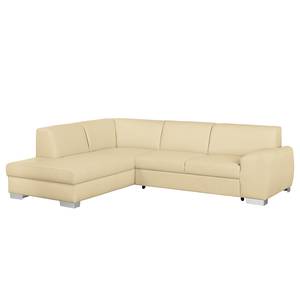 Ecksofa Bollon Kunstleder Warmes Beige - Ottomane davorstehend links - Keine Funktion