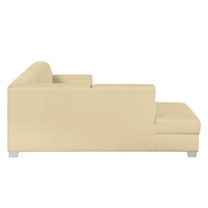 Ecksofa Bollon Kunstleder Warmes Beige - Ottomane davorstehend links - Keine Funktion