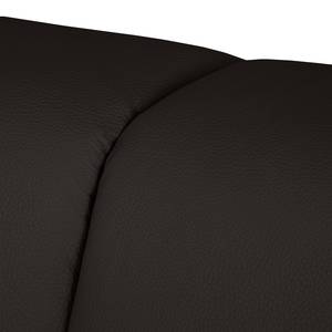 Canapé d'angle Bollon Imitation cuir - Marron foncé - Méridienne longue à droite (vue de face) - Fonction couchage