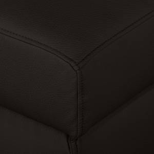 Canapé d'angle Bollon Imitation cuir - Marron foncé - Méridienne longue à droite (vue de face) - Sans fonction