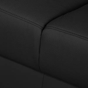 Canapé d'angle Bollon Imitation cuir - Noir - Méridienne longue à gauche (vue de face) - Sans fonction