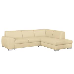 Ecksofa Bollon Kunstleder Warmes Beige - Ottomane davorstehend rechts - Keine Funktion