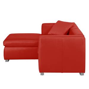 Ecksofa Bolsena I Echtleder Rot Longchair davorstehend links