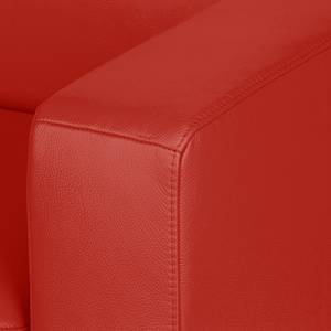 Ecksofa Bolsena I Echtleder Rot Longchair davorstehend links