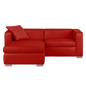 Ecksofa Bolsena II Echtleder Rot - Longchair davorstehend links