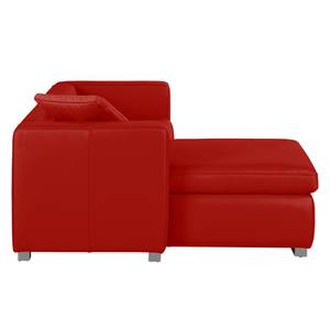 Hoekbank Bolsena II echt leer - Rood - Longchair vooraanzicht links