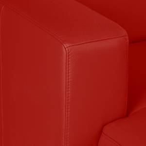 Hoekbank Bolsena II echt leer - Rood - Longchair vooraanzicht links